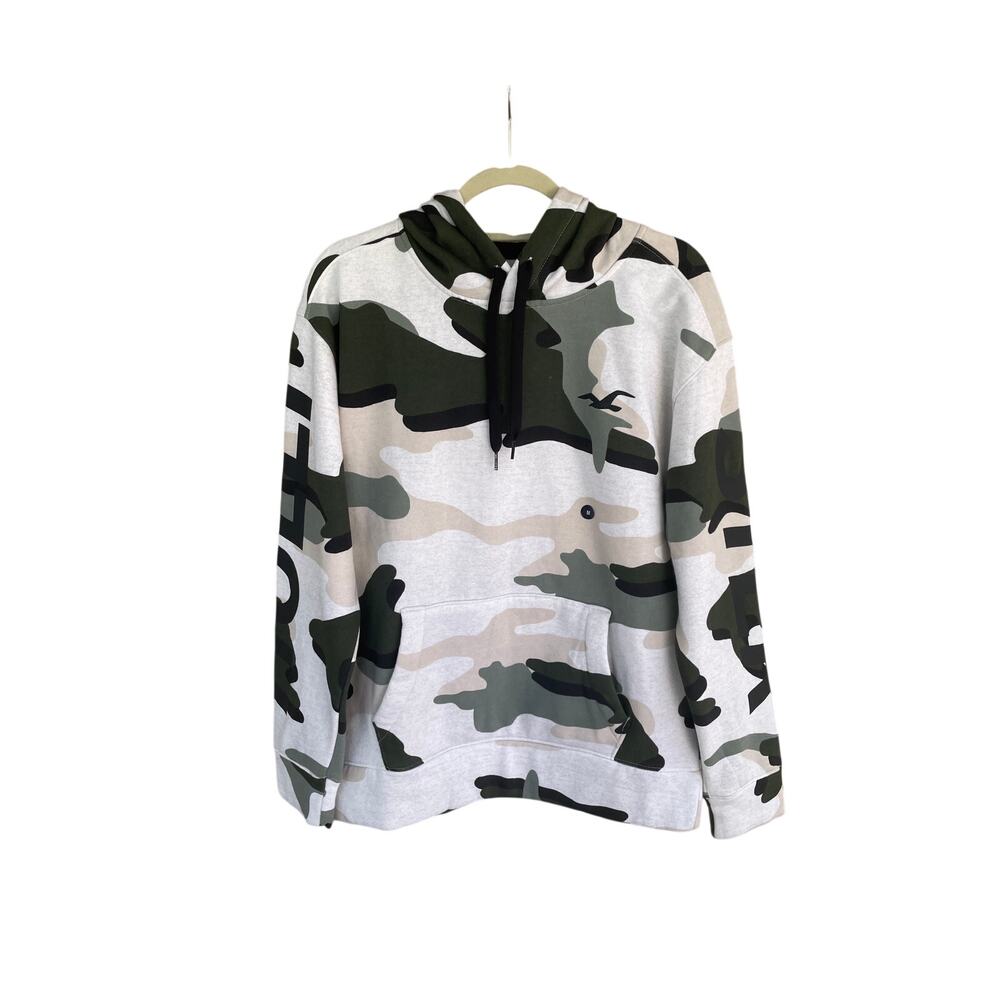 Hollister Hoodie Camouflage Medium Sweatshirt Pullover NWT Kangaroo Pocket